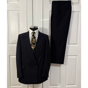 Austin Reed Men's Double Breasted Peak Lapel Suit Set Size 40R/ Pants 34 Waist